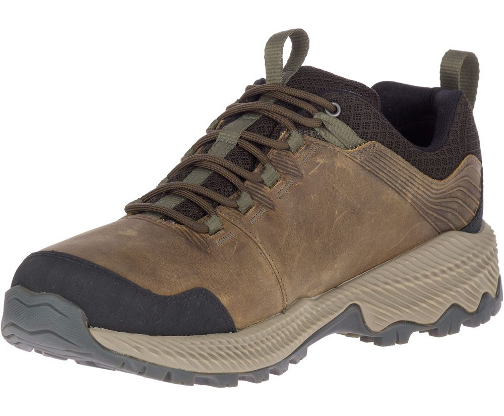 Buty Trekkingowe Merrell Męskie Brązowe - Forestbound Waterproof - 978314-NAB